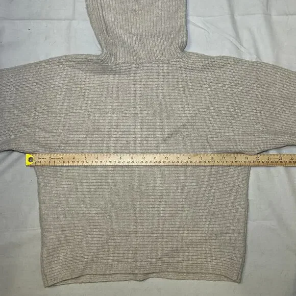 Vince Women's Cowl Neck‎ Ribbed Pullover Sweater Size Small Cashmere Wool Tan - Picture 3 of 9